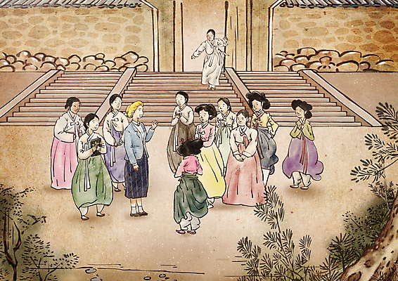 전신 PSD 서양인 여자 교육 일러스트 붓터치 들기 여러명 성인 계단 성경 인사 한복 조선시대 동양화 과거 선교사 베이지색 선교활동 성인여자만 국내일러스트 외국인 한국전통 종교 컬러 다수 컨셉 종교용품 모션 미술 사람 예절 기독교인 역사 전통의상 여자만 성인만 파일형식