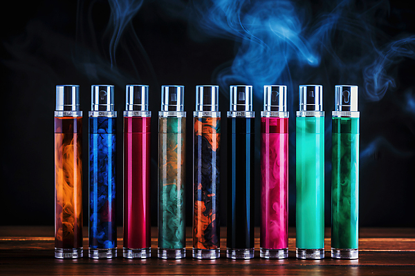 JPG 편집이미지 흡연 사람없음 컬러풀 연기 담배연기 전자담배 편집실사 AI포토 AI콘텐츠 컬러 담배 CG 파일형식