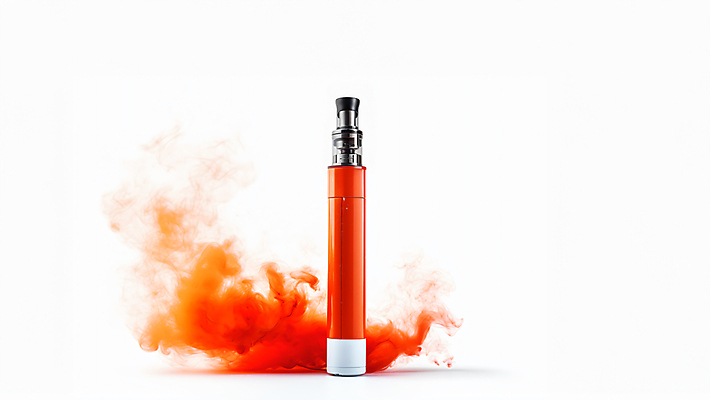 JPG 편집이미지 흡연 사람없음 주황색 연기 전자담배 편집실사 AI컴퓨터그래픽 AI콘텐츠 컬러 담배 CG 파일형식