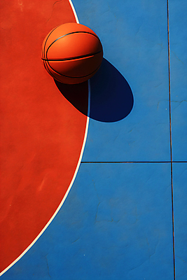 JPG 편집이미지 백그라운드 농구공 사람없음 빨간색 파란색 농구장 편집실사 AI포토 AI콘텐츠 컬러 공 스포츠시설 농구 CG 파일형식