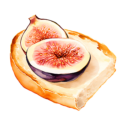 PSD 열매 일러스트 수채화 사람없음 달콤 바게트 무화과 제철 제철과일 국내일러스트 식물 빵 과일 맛 파일형식