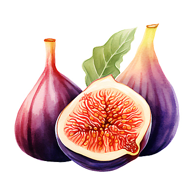 PSD 열매 일러스트 나뭇잎 수채화 사람없음 달콤 무화과 제철 제철과일 국내일러스트 식물 잎 과일 맛 파일형식