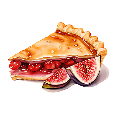 PSD 열매 일러스트 수채화 사람없음 달콤 무화과 제철 타르트 제철과일 국내일러스트 식물 빵 과일 맛 파이_빵 파일형식