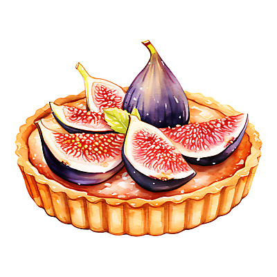 PSD 열매 일러스트 수채화 사람없음 달콤 무화과 제철 타르트 제철과일 국내일러스트 식물 빵 과일 맛 파이_빵 파일형식