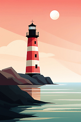 PSD 구름 바다 섬 백그라운드 일러스트 자연 하늘 등대 풍경 사람없음 태양 노을 국내일러스트 자연요소 생태계 파일형식