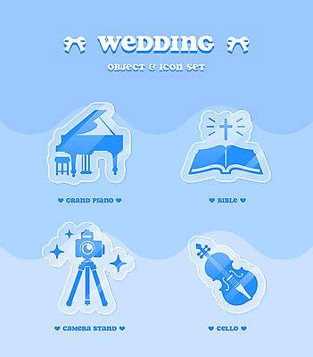 아이콘 리본 결혼 십자가 스티커 사람없음 파란색 반짝임 라벨 카메라 성경 축하 바이올린 오브젝트 첼로 그랜드피아노 삼각대 2D아이콘 AI파일 컬러 컨셉 종교용품 모션 현악기 프레임 이벤트 전자제품 피아노 파일형식 벡터 찰현악기