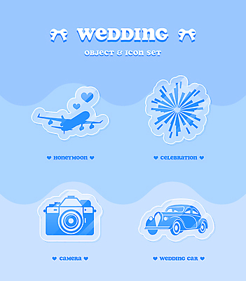 아이콘 리본 스티커 비행기 폭죽 불꽃놀이 사람없음 파란색 라벨 카메라 신혼여행 축하 오브젝트 웨딩카 2D아이콘 AI파일 컬러 결혼 컨셉 항공교통 자동차 놀이 대중교통 프레임 전자제품 파일형식 벡터