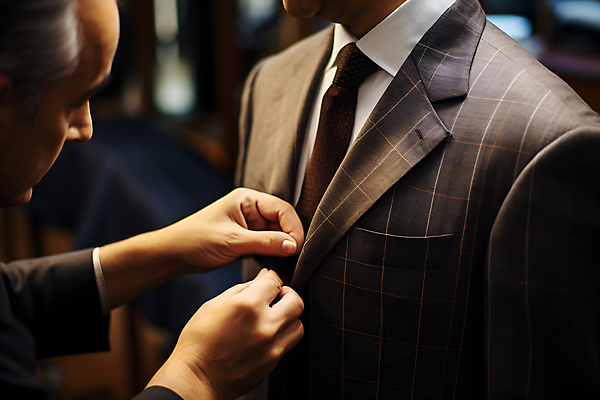 JPG 편집이미지 손 노년 남자 정장 상반신 성인 두명 재단 재단사 남자만 편집실사 AI인물포토 AI콘텐츠 직업 옷 사람 신체부위 CG 파일형식 AI포토