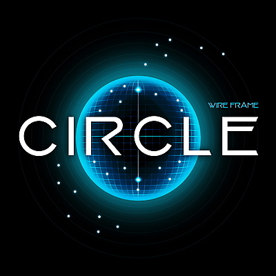 PSD 편집이미지 하늘색 타이포그라피 사람없음 원형 디지털합성 네온 와이어프레임 편집소스 이미지편집 도형 문자 파란색 파일형식