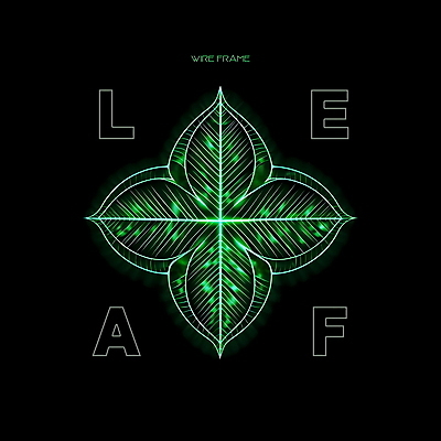 PSD 편집이미지 나뭇잎 타이포그라피 사람없음 초록색 디지털합성 네온 와이어프레임 편집소스 이미지편집 문자 컬러 잎 파일형식
