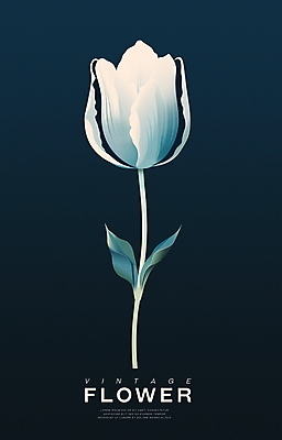PSD 포스터 일러스트 사람없음 튤립 빈티지 오브젝트 청록색 국내일러스트 꽃 컬러 컨셉 파일형식