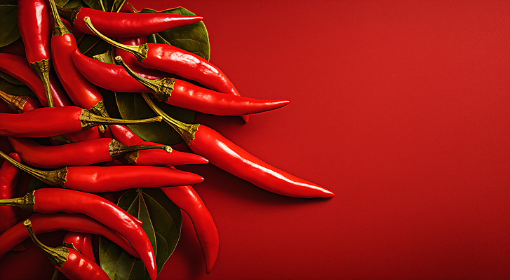 JPG 편집이미지 잎 고추 사람없음 빨간색 매움 카피스페이스 편집실사 AI포토 AI콘텐츠 식물 컬러 채소 공백 맛 CG 파일형식