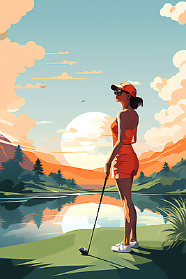 JPG 전신 구름 여자 일러스트 골프장 하늘 산 한명 풍경 성인 강 선글라스 태양 골프채 잡기 골퍼 디지털합성 캡모자 성인여자한명만 국내일러스트 AI일러스트 AI콘텐츠 자연요소 모자_잡화 1 안경 골프 스포츠시설 모션 운동선수 골프용품 사람 여자한명만 성인여자만 파일형식