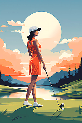 JPG 전신 구름 여자 일러스트 골프장 하늘 산 골프공 한명 풍경 성인 강 태양 골프채 잡기 골퍼 디지털합성 캡모자 성인여자한명만 국내일러스트 AI일러스트 AI콘텐츠 자연요소 모자_잡화 1 골프 공 스포츠시설 모션 운동선수 골프용품 사람 여자한명만 성인여자만 파일형식