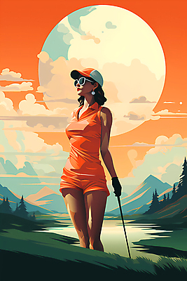 JPG 구름 여자 일러스트 골프장 하늘 산 한명 풍경 성인 강 선글라스 태양 골프채 잡기 골퍼 디지털합성 캡모자 성인여자한명만 국내일러스트 AI일러스트 AI콘텐츠 자연요소 모자_잡화 1 안경 골프 스포츠시설 모션 운동선수 골프용품 사람 여자한명만 성인여자만 파일형식