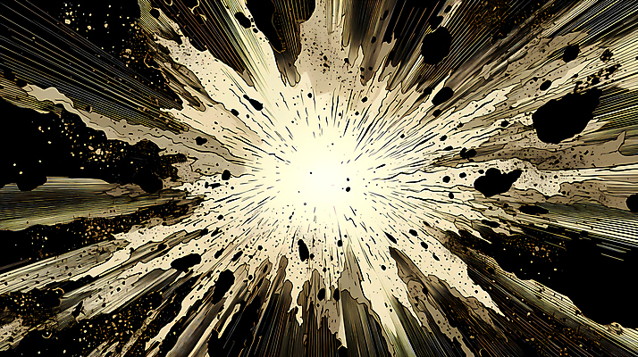 JPG 백그라운드 일러스트 잉크 흑백 사람없음 폭발 디지털합성 코믹 번짐 카툰스타일 효과 국내일러스트 AI일러스트 AI콘텐츠 촬영기법 파일형식