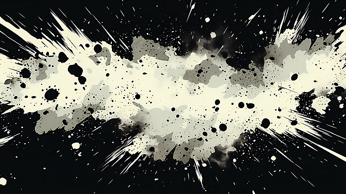 JPG 백그라운드 일러스트 잉크 흑백 사람없음 폭발 디지털합성 코믹 번짐 카툰스타일 효과 국내일러스트 AI일러스트 AI콘텐츠 촬영기법 파일형식