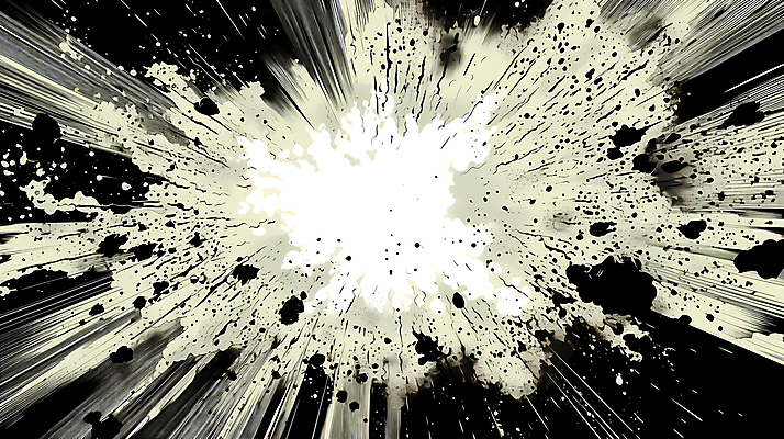 JPG 백그라운드 일러스트 잉크 흑백 사람없음 폭발 디지털합성 코믹 번짐 카툰스타일 효과 국내일러스트 AI일러스트 AI콘텐츠 촬영기법 파일형식