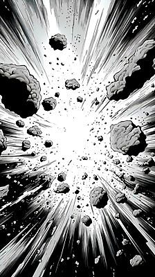 JPG 백그라운드 일러스트 잉크 흑백 사람없음 폭발 디지털합성 코믹 번짐 카툰스타일 효과 국내일러스트 AI일러스트 AI콘텐츠 촬영기법 파일형식