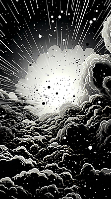 JPG 백그라운드 일러스트 잉크 흑백 사람없음 폭발 디지털합성 코믹 번짐 카툰스타일 효과 국내일러스트 AI일러스트 AI콘텐츠 촬영기법 파일형식