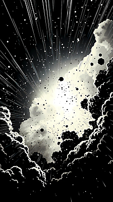 JPG 백그라운드 일러스트 잉크 흑백 사람없음 폭발 디지털합성 코믹 번짐 카툰스타일 효과 국내일러스트 AI일러스트 AI콘텐츠 촬영기법 파일형식