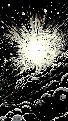 JPG 백그라운드 일러스트 잉크 흑백 사람없음 폭발 디지털합성 코믹 번짐 카툰스타일 효과 국내일러스트 AI일러스트 AI콘텐츠 촬영기법 파일형식