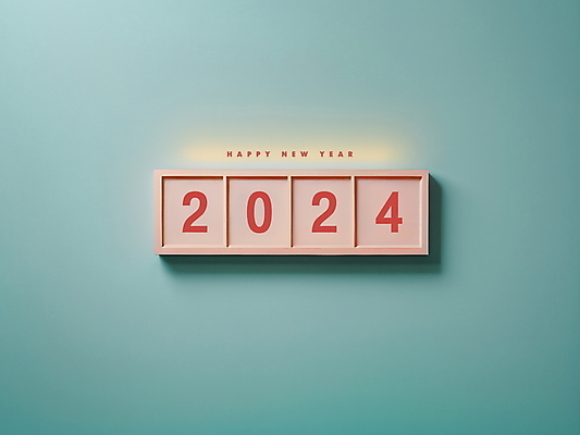 PSD 편집이미지 분홍색 새해 타이포그라피 사람없음 상자 숫자 디지털합성 해피뉴이어 민트색 편집소스 2024년 갑진년 이미지편집 문자 컬러 새해인사 연도 파일형식