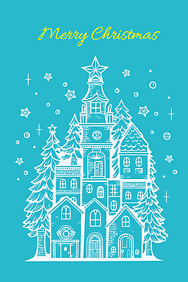 나무 손글씨 영어 별 하늘색 크리스마스 일러스트 사람없음 건물 도시 라인아트 필기체 오너먼트 국내일러스트 AI파일 자연요소 식물 문자 건축물 기념일 선 크리스마스장식 파란색 파일형식 벡터