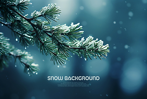 PSD 편집이미지 백그라운드 겨울 사람없음 나뭇가지 눈 소나무 청록색 이미지편집 자연요소 나무 계절 컬러 날씨 파일형식