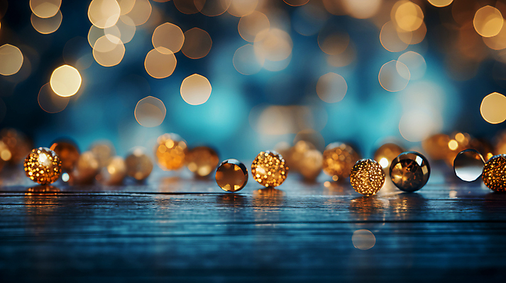 JPG 편집이미지 크리스마스 겨울 사람없음 파란색 반짝임 금색 보케 빛망울 오너먼트 보케백그라운드 편집실사 AI포토 AI콘텐츠 계절 기념일 컬러 백그라운드 크리스마스장식 모션 빛 CG 파일형식