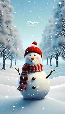 PSD 나무 편집이미지 백그라운드 겨울 눈사람 사람없음 파란색 설원 흰색 눈내림 눈덮임 겨울배경 이미지편집 식물 계절 컬러 컨셉 눈_날씨 파일형식