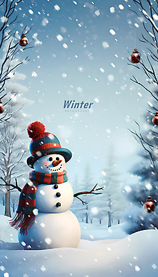 PSD 나무 편집이미지 백그라운드 겨울 눈사람 사람없음 파란색 설원 흰색 눈내림 오너먼트 눈덮임 겨울배경 이미지편집 식물 계절 컬러 컨셉 크리스마스장식 눈_날씨 파일형식