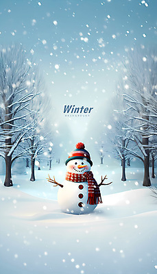 PSD 나무 편집이미지 백그라운드 겨울 눈사람 사람없음 파란색 설원 흰색 눈내림 눈덮임 겨울배경 이미지편집 식물 계절 컬러 컨셉 눈_날씨 파일형식