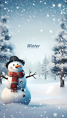 PSD 나무 편집이미지 백그라운드 겨울 눈사람 사람없음 파란색 설원 흰색 눈내림 눈덮임 겨울배경 이미지편집 식물 계절 컬러 컨셉 눈_날씨 파일형식