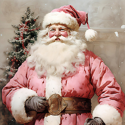 JPG 노년 남자 분홍색 크리스마스 겨울 일러스트 한명 손짓 상반신 크리스마스트리 산타클로스 디지털합성 노인남자한명만 국내일러스트 AI일러스트 AI콘텐츠 1 계절 기념일 컬러 모션 사람 성인 남자한명만 노인남자만 파일형식
