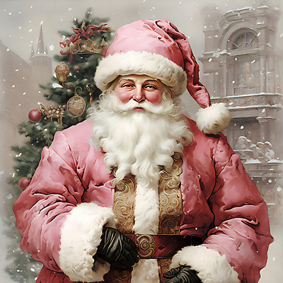 JPG 노년 남자 분홍색 크리스마스 겨울 일러스트 한명 손짓 상반신 크리스마스트리 산타클로스 디지털합성 노인남자한명만 국내일러스트 AI일러스트 AI콘텐츠 1 계절 기념일 컬러 모션 사람 성인 남자한명만 노인남자만 파일형식