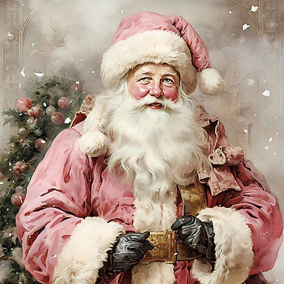 JPG 노년 남자 분홍색 크리스마스 겨울 일러스트 한명 손짓 상반신 크리스마스트리 산타클로스 디지털합성 노인남자한명만 국내일러스트 AI일러스트 AI콘텐츠 1 계절 기념일 컬러 모션 사람 성인 남자한명만 노인남자만 파일형식