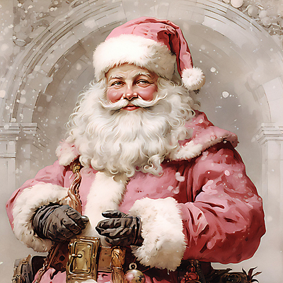 JPG 노년 남자 분홍색 크리스마스 겨울 일러스트 한명 손짓 상반신 산타클로스 디지털합성 노인남자한명만 국내일러스트 AI일러스트 AI콘텐츠 1 계절 기념일 컬러 모션 사람 성인 남자한명만 노인남자만 파일형식