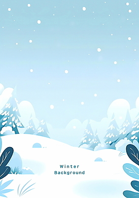 PSD 나무 포스터 하늘색 백그라운드 일러스트 풍경 사람없음 설원 풀 눈내림 겨울풍경 눈덮임 국내일러스트 식물 컨셉 겨울 눈_날씨 파란색 파일형식