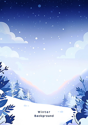 PSD 나무 구름 포스터 백그라운드 일러스트 풍경 사람없음 설원 보라색 풀 눈내림 겨울풍경 눈덮임 국내일러스트 자연요소 식물 컬러 컨셉 겨울 눈_날씨 파일형식