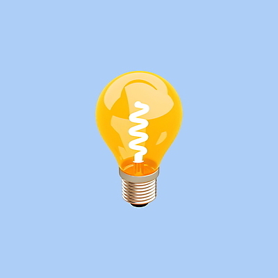 PSD 아이콘 교육 전구 사람없음 3D아이콘 노란색 3D 컬러 디지털합성 파일형식