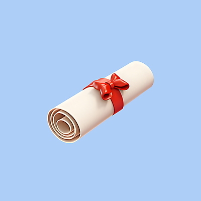 PSD 아이콘 교육 리본 졸업 사람없음 3D아이콘 3D 졸업장 두루마리 디지털합성 파일형식