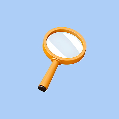 PSD 아이콘 교육 돋보기 사람없음 3D아이콘 노란색 3D 컬러 디지털합성 파일형식