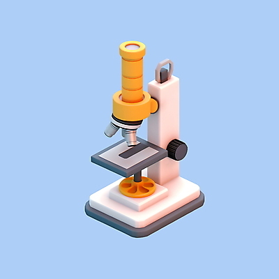 PSD 아이콘 교육 과학 현미경 사람없음 3D아이콘 3D 실험기구 디지털합성 파일형식