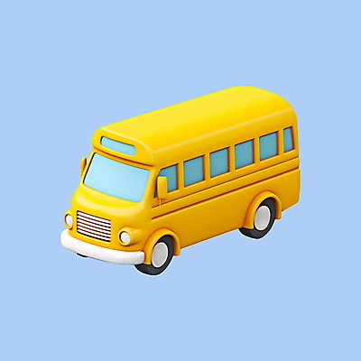 PSD 아이콘 교육 버스 사람없음 3D아이콘 노란색 3D 스쿨버스 육상교통 컬러 대중교통 디지털합성 파일형식