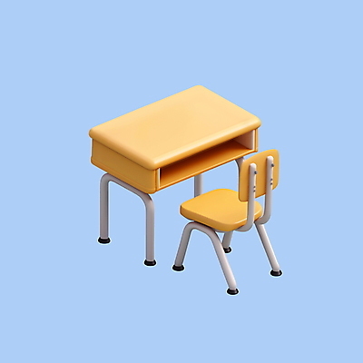 PSD 아이콘 교육 의자 사람없음 3D아이콘 3D 책상 가구 디지털합성 파일형식