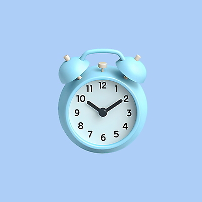 PSD 아이콘 교육 하늘색 사람없음 3D아이콘 3D 자명종 알람 탁상시계 시계 파란색 디지털합성 파일형식