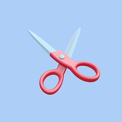 PSD 아이콘 교육 학용품 가위 사람없음 빨간색 3D아이콘 3D 컬러 문구용품 디지털합성 파일형식
