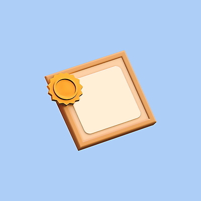 PSD 아이콘 교육 졸업 사람없음 3D아이콘 노란색 3D 졸업장 컬러 디지털합성 파일형식