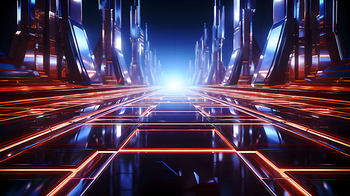 JPG 편집이미지 디자인 선 미래 사람없음 빛 공간 복도 사이버 디지털합성 하이테크 네온 이미지편집 편집실사 AI컴퓨터그래픽 AI콘텐츠 컨셉 기술 CG 파일형식